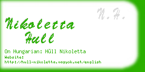 nikoletta hull business card